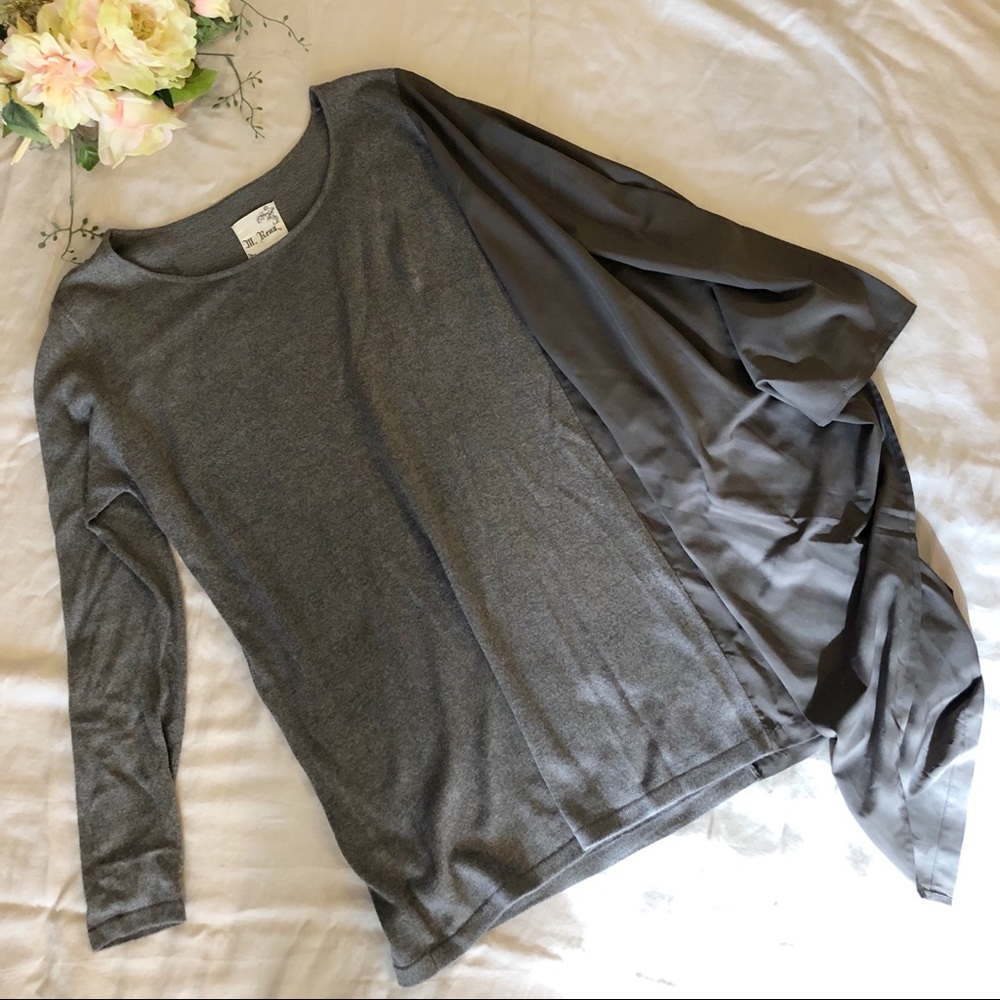 Grey Sweater Poncho Combination